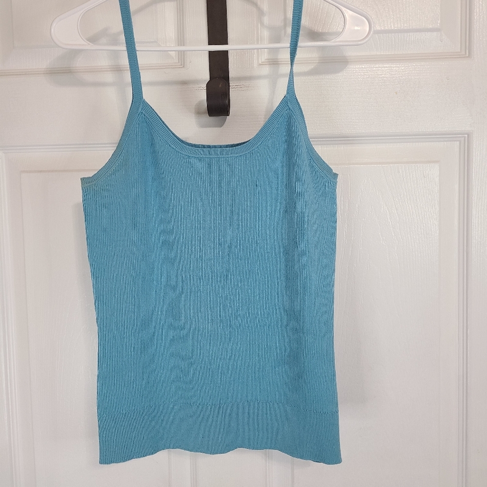(510) Liz Woman's Spaghetti Strap Blouse, Size: Medium Color: Blue